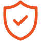 Red shield with checkmark icon