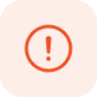 Orange alert icon with exclamation mark