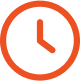Orange clock icon displaying time