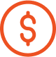 Dollar symbol inside circle icon