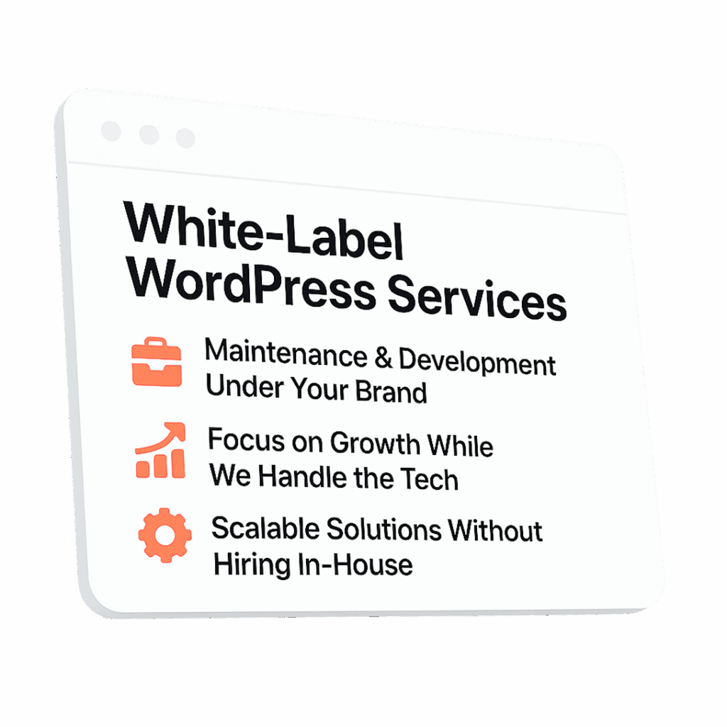 White-Label WordPress Services description and benefits listed.